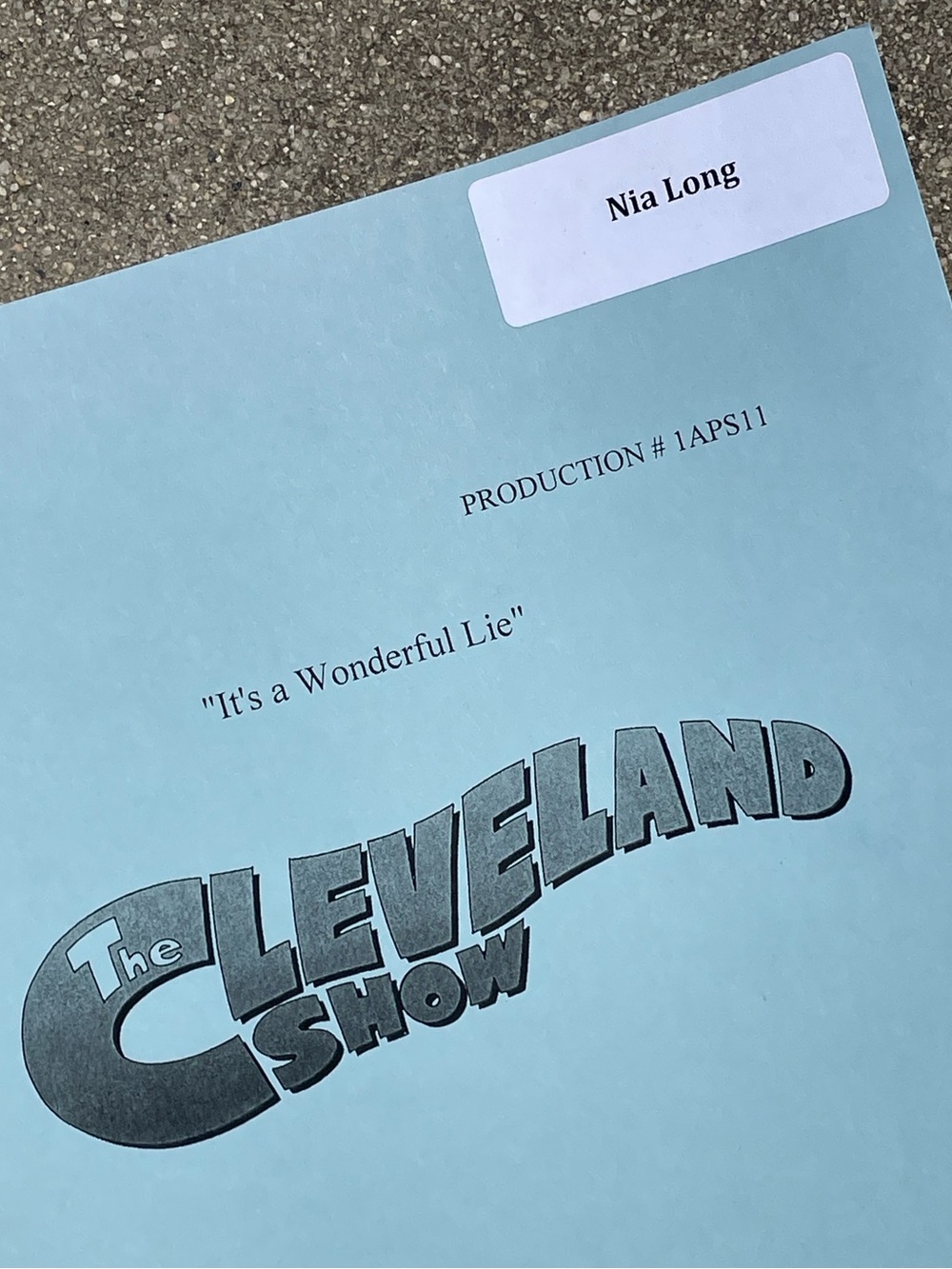 Nia Long The Cleveland Show Roberta 2008 Production Used Table Draft Script